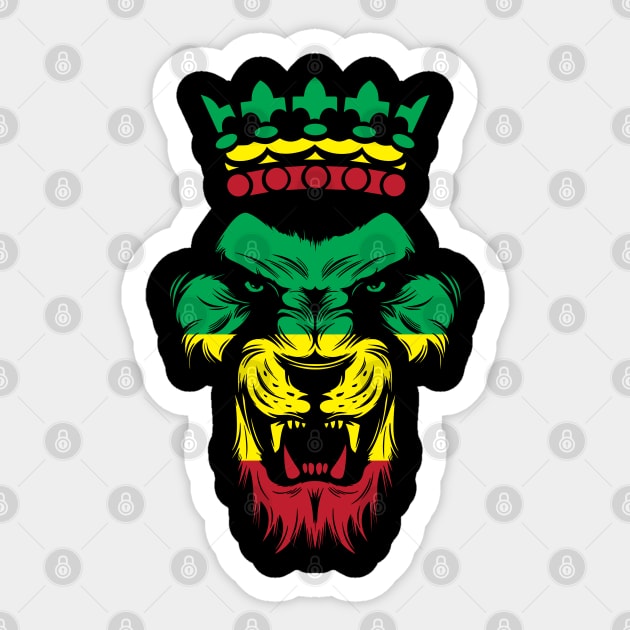 Rasta Lion Sticker by defytees